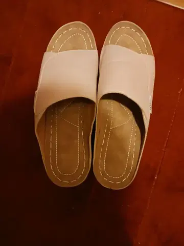 화이트 슬라이드 샌들 캐주얼 26cm