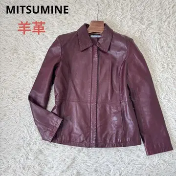 미츠미네 MITSUMINE 시어링 가죽 양가죽 카라 부착 지퍼 자켓 프리
