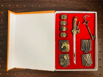 진격의 거인 핀 배지 펜던트 반지 세트