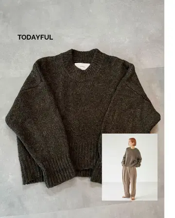 울 라운드 헴 니트 todayful