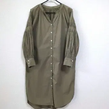 마리도르 올리브색 셔츠 원피스 긴팔