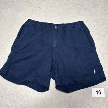 46 새상품급 랄프 로렌 하프 팬츠 XS 네이비 린넨 린넨