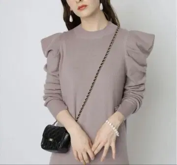 아르페쥬 스토리 소매 컨셔스 니트 원피스 펄 모카 핑크