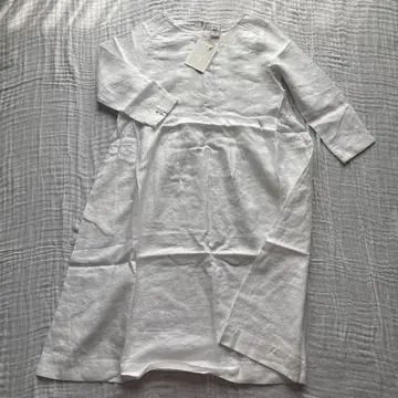 studioCLIP DRESSING LINEN 화이트 원피스 린넨