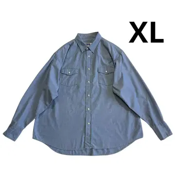 90s Big Smith 웨스턴 샴브레이 셔츠 XL 스냅 버튼