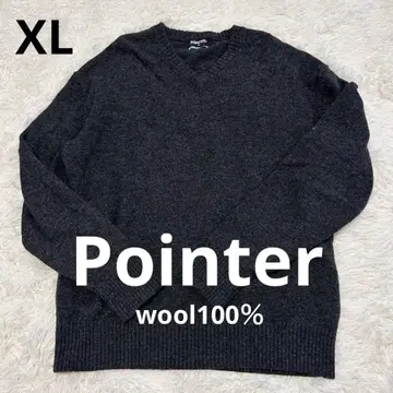 POINTER V넥 스웨터 심플 빅 사이즈 XL 다크 그레이