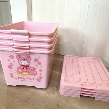 헬로키티 베어키티 덮개 포함 컨테이너 4개 2002년
