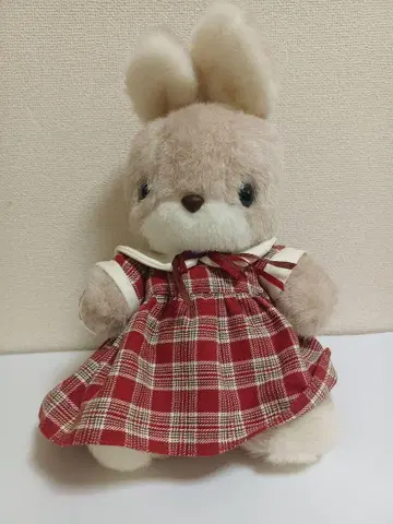 레트로 토끼 봉제 인형 선애로우