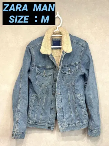 [ 새상품급 ] ZARA MAN G 데님 보아 자켓 BLUE M 사이즈