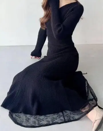 RESEXXY 카슈쿨 머메이드 원피스 블랙 니트 원피스