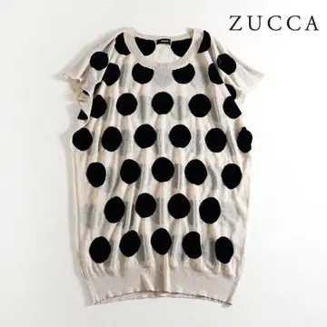 494t*주카 ZUCCA 도트 자카드 시어 니트 튜닉