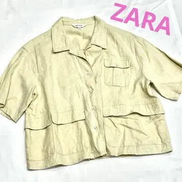 MOUSSY 린넨 혼방 자켓 크롭 기장