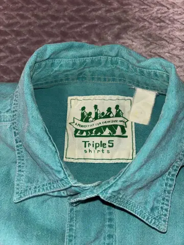 USED TripleS 워크 셔츠 터콰이즈 블루