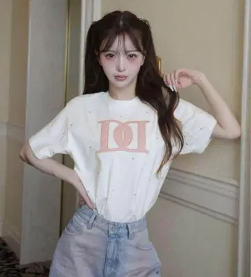 다리치 darich 퀼팅 아플리케 비쥬 T셔츠