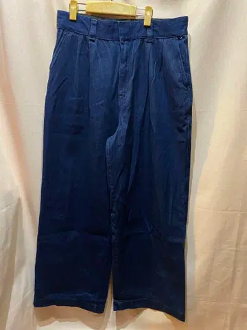 무인양품 데님 이지 와이드 팬츠 턱 플리츠 여성용 XL