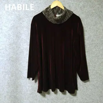 HABILE 버건디 벨벳 튜닉 긴팔