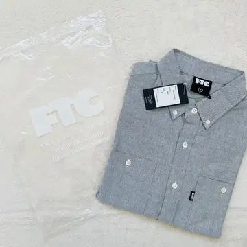 택 포함 새상품 FTC 긴팔 셔츠 M 사이즈 그레이 심플