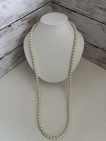 코튼 펄 롱 목걸이 96cm