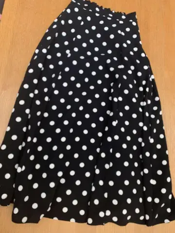 SLOBE IENA 물방울 패턴 플레어 스커트 허리 68cm