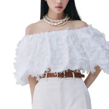 eimy istoire 리본 크로스 개더 TOPS