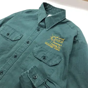 WearGuard 빈티지 워크 셔츠 긴팔 80's 남성용 L