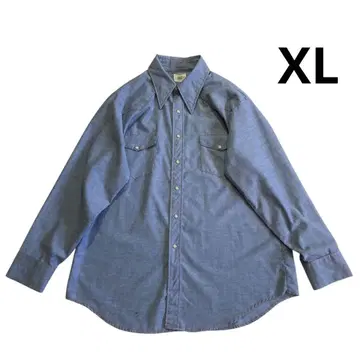 70s USA제 BIGMAC 웨스턴 샴브레이 셔츠 XL