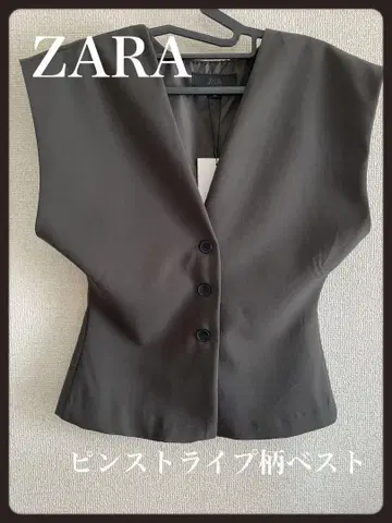 [ 미착용 새상품 ] ZARA 자라 핀스트라이프 패턴 베스트