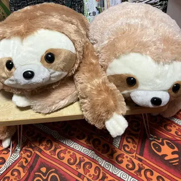 나마케모노 봉제 인형 빅 브라운과 크림 2체 세트 귀여운