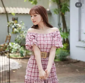 [ 하자품 ] 미스트레스 Plad Sucker Belt set Dress