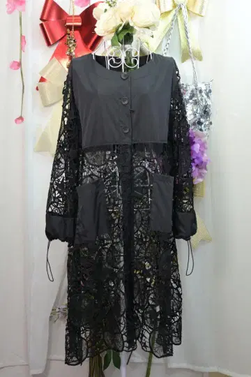 새상품 추가 OFF 고져스 전체 레이스 자켓 BLACK8911