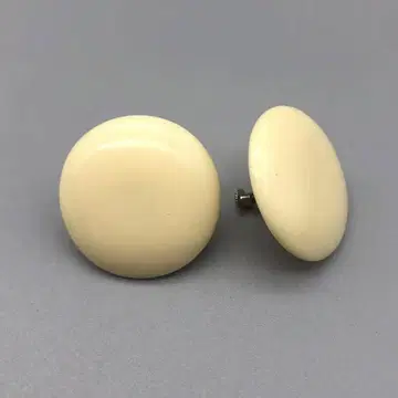 빈티지 아이보리 버튼 라운드형 귀찌 3cm 쇼와 레트로 액세서리