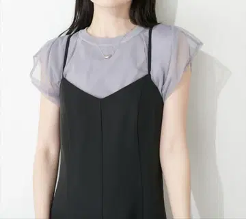 [ natural couture ] 튤 니트 레이어드 TOPS