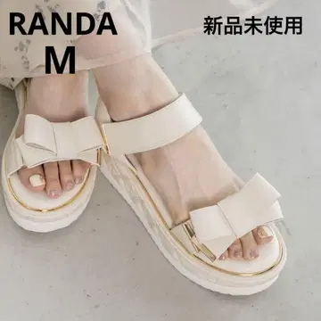 [ 미사용 새상품 ] RANDA 2WAY 리본 스포츠 샌들 아이보리 M