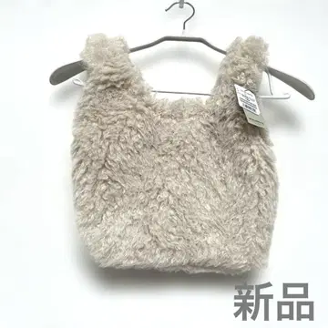 새상품 카슈카슈 베이지 퍼 토트백