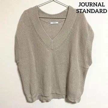 JOURNAL STANDARD 코튼 니트 베스트 베이지 손세탁 가능