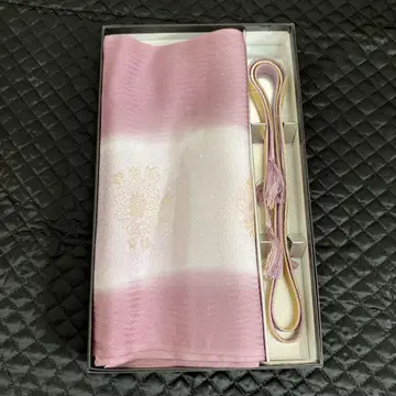 핑크 꽃무늬 일본 정통의상 소품 오비 장식 천과 허리띠 세트