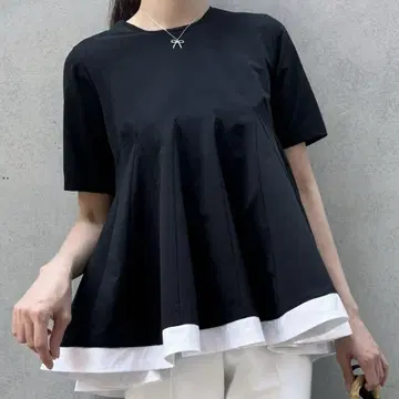 아메노치하레 바이컬러 플레어 풀오버