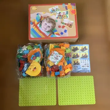 178PCS 블록 세트 그린 컬러 기판 포함