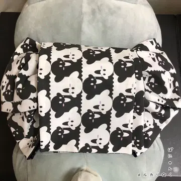 [ 흑백 고스트 x 은별 체크 ] 어른용 헤코 오비 반폭