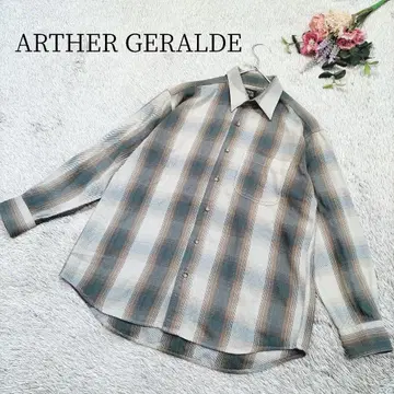 [ ARTHER GERALDE ] 남성용 체크 무늬 셔츠 포켓 부착 M