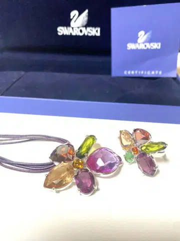 Swarovski 스와로브스키 플라워 멀티 컬러 목걸이 반지