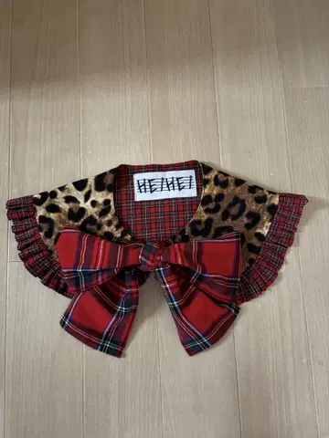 HEIHEI 탈부착 카라 표범 무늬 x 체크