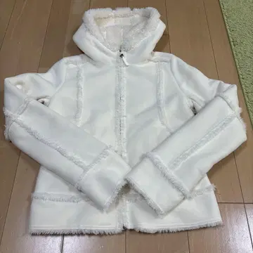화이트 플리스 후디 M 사이즈