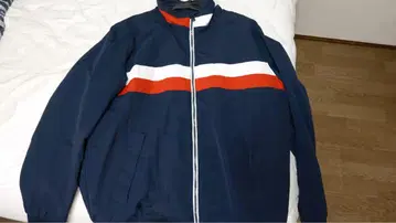 Tommy HILFIGER 네이비 스트라이프 나일론 자켓
