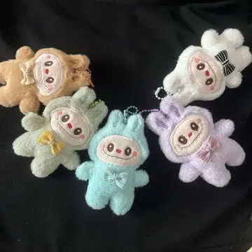 귀여운 봉제 인형 키링 5개 세트 러브럽