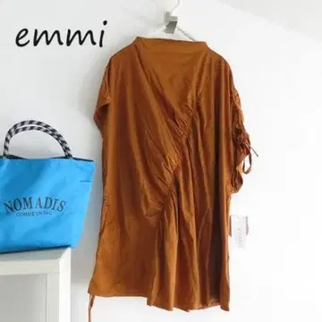 새상품 emmi 에미 개더 접촉 냉감 UV 상의 튜닉 돌먼T