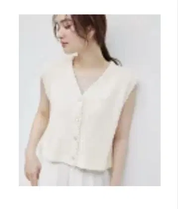 ROPE 페이퍼얀 숏 니트 베스트