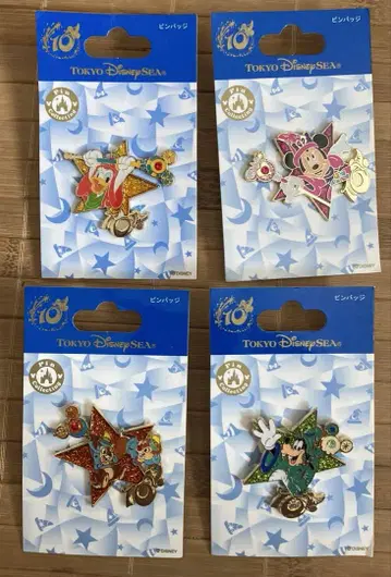 미사용 [ Disney ] 도쿄디즈니씨 10주년 핀 배지 묶음 판매