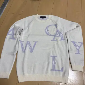 캘러웨이 화이트 니트 스웨터 로고 포함 callaway