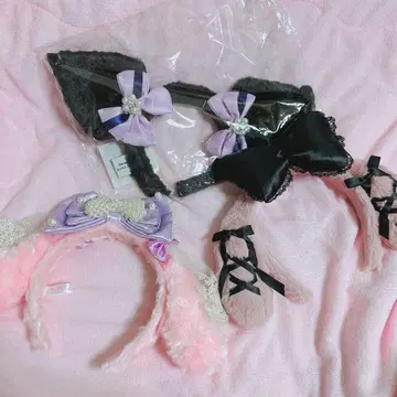 새상품급 마이멜로디 쿠로미 머리띠 묶음 판매 푸로 지뢰계 양산형
